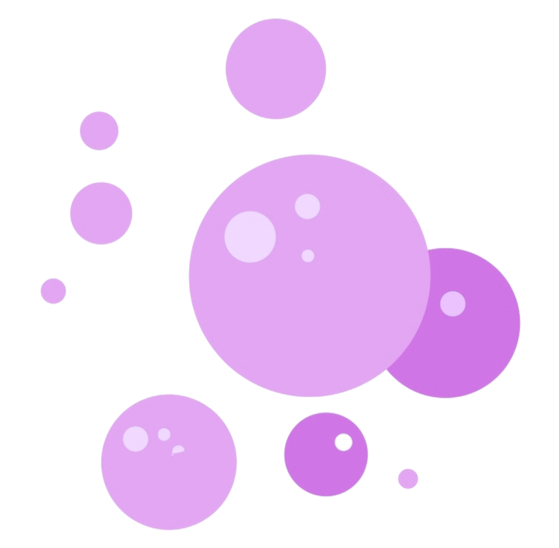Bubble Me Express purple bubble design Purple bubble illustration representing Bubble Me Express Car Wash